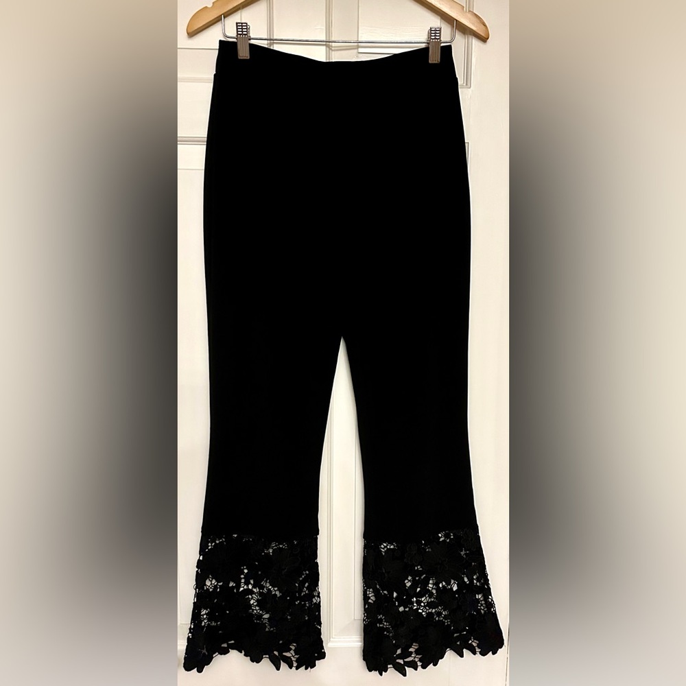 Joseph Ribkoff dress pants with 9” lace bottoms. Size 8. Worn 2 times only.